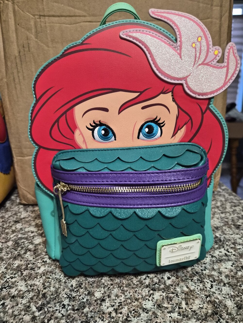 Loungefly Green Ariel Princess Cosplay Mini Backpack Tag